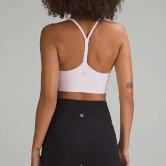 Lululemon Flow Y Bra Light Support, A/B Cup (Meadowsweet Pink) | Size 6 - Picture 3 of 5